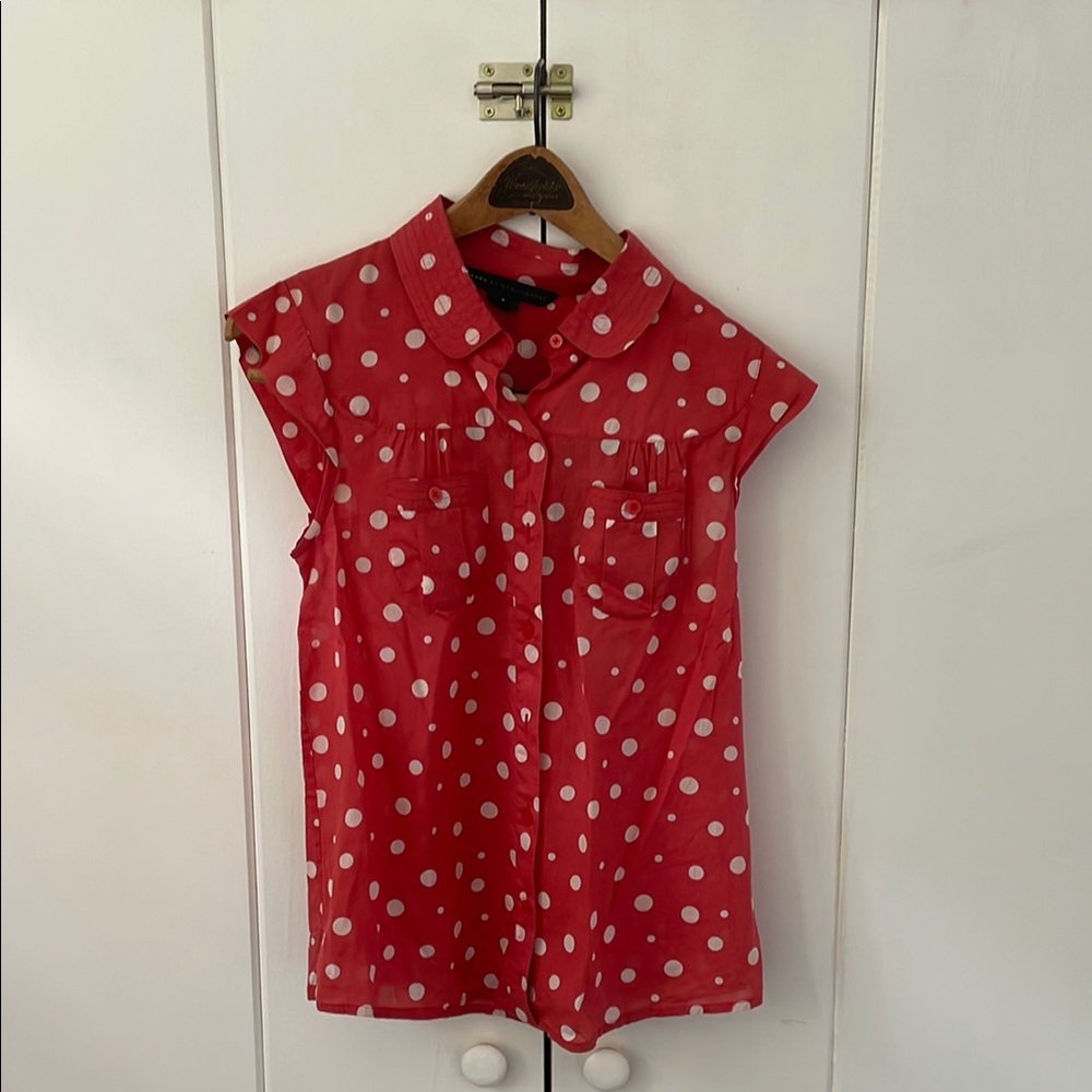 Marc by Marc Jacob’s Red Polka Dot Blouse small